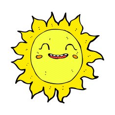 comic cartoon happy sun