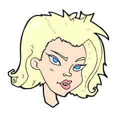comic cartoon female face N11