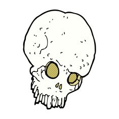 comic cartoon spooky skull N13