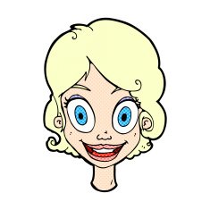 comic cartoonhappy woman