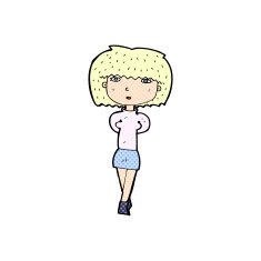 comic cartoon shy woman N5