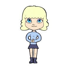 comic cartoon happy woman N18