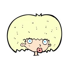 comic cartoon surprised woman N15