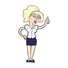 comic cartoon woman with idea N23