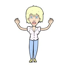 comic cartoon woman stressing out N2
