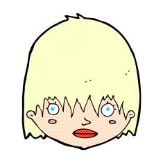 comic cartoon staring woman