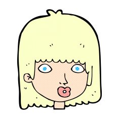 comic cartoon surprised woman N16