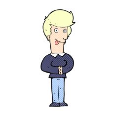 comic cartoon man sticking out tongue N3