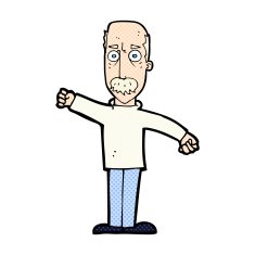 comic cartoon angry old man N10