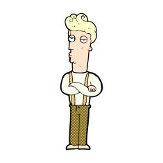 comic cartoon unimpressed man