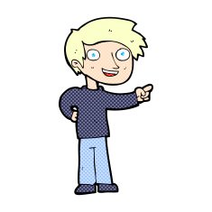comic cartoon man pointing N13