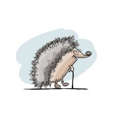 Funny hedgehog sketch for your design