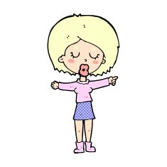comic cartoon pointing woman N2