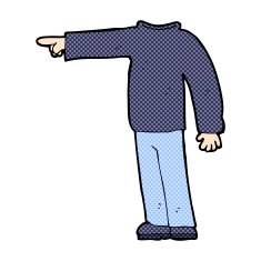 comic cartoon headless man pointing N2