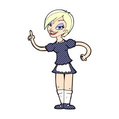 comic cartoon waitress taking order