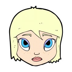 comic cartoon female face N13