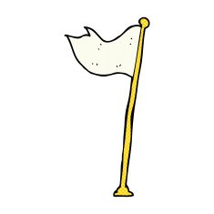 comic cartoon flag on pole