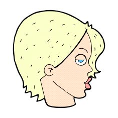 comic cartoon woman raising eyebrow