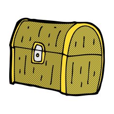 comic cartoon treasure chest