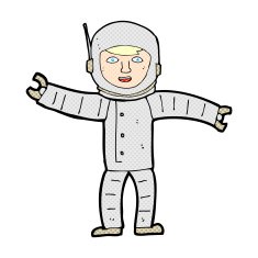 comic cartoon space man N2