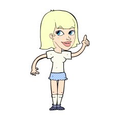 comic cartoon pretty girl with idea N2