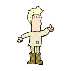 comic cartoon poor man