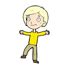 comic cartoon excited boy N6