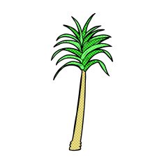 comic cartoon palm tree