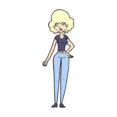 comic cartoon pretty woman N16