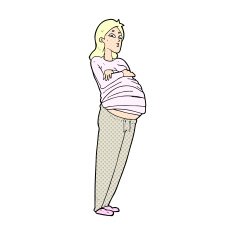 comic cartoon pregnant woman