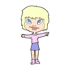 comic cartoon woman pointing N20