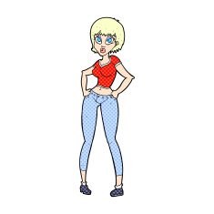 comic cartoon pretty woman N19
