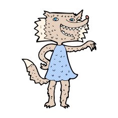 comic cartoon wolf girl