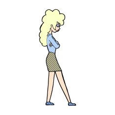 comic cartoon annoyed woman N16