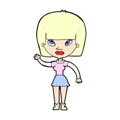 comic cartoonw woman waving