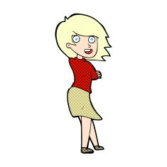 comic cartoon happy woman N19