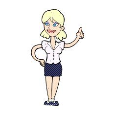 comic cartoon woman with great idea