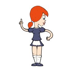 comic cartoon waitress calling order