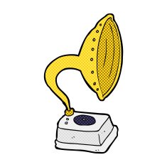 comic cartoon phonograph