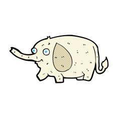 comic cartoon funny little elephant
