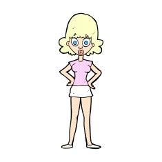 comic cartoon surprised woman N19