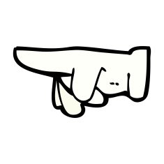 comic cartoon pointing hand N6