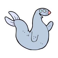 comic cartoon happy seal