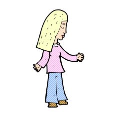 comic cartoon woman with open arms N8