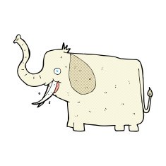 comic cartoon happy elephant