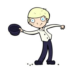 comic cartoon man tipping hat