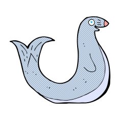 comic cartoon happy seal N2