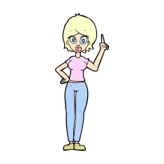 comic cartoon woman explaining her point