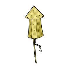 comic cartoon old wooden firework