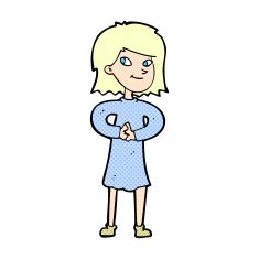 comic cartoon happy woman N20